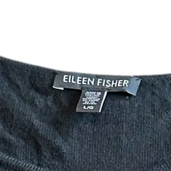 Eileen Fisher Black Sleeveless Shift Dress Mini Length Stretch Size Large Womens - Picture 8 of 8